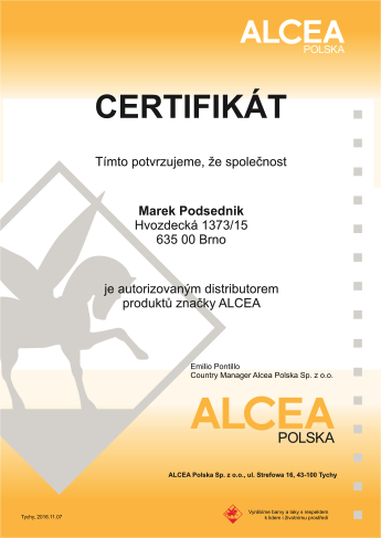 Certifikát - Marek Podsedník